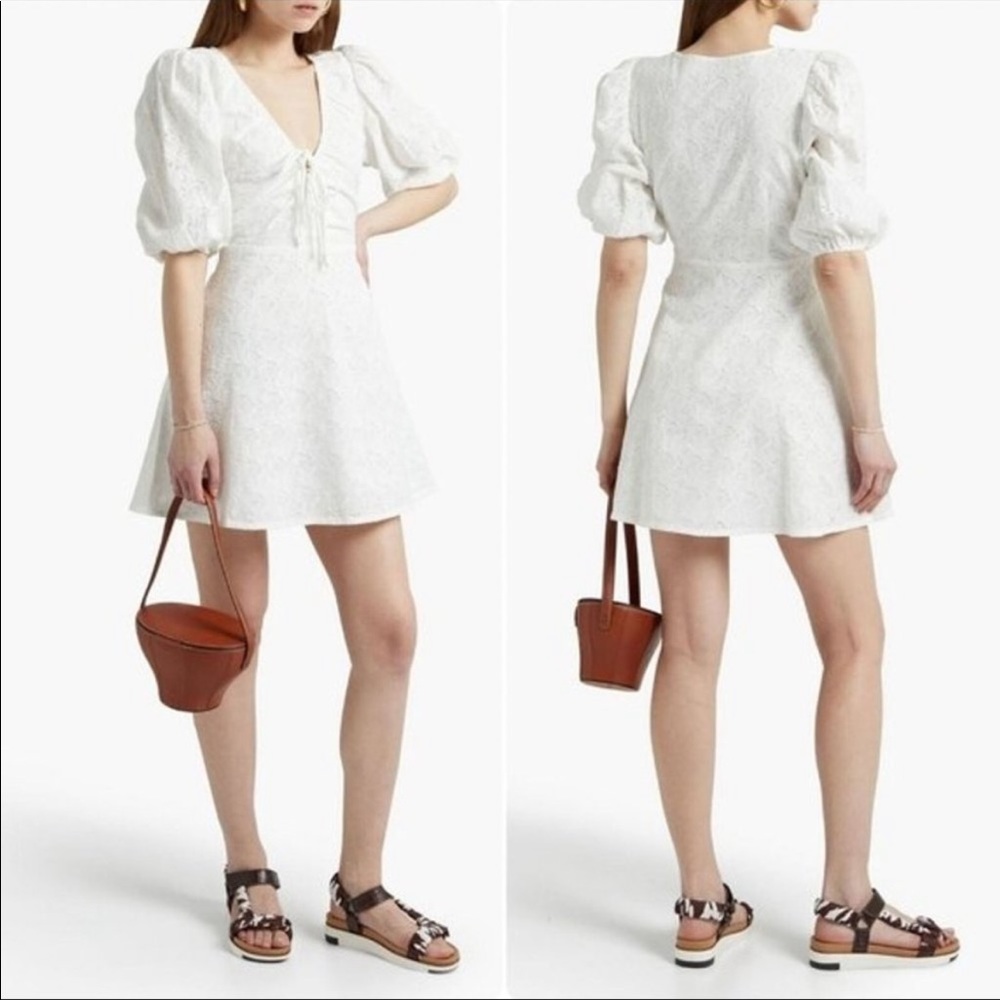 Nicholas White Lace Danni Dress in Featherington Eyelet - Picture 3 of 15
